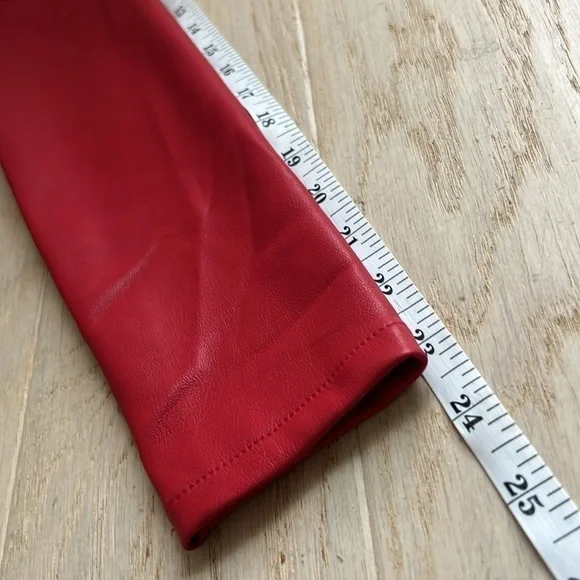 Saylor Red Vegan Red Leather Francie Dress NWT Size Small
